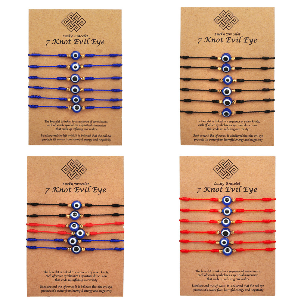 Men Accessories Evil Eye - Ensemble de Bracelets mauvais œil bleu