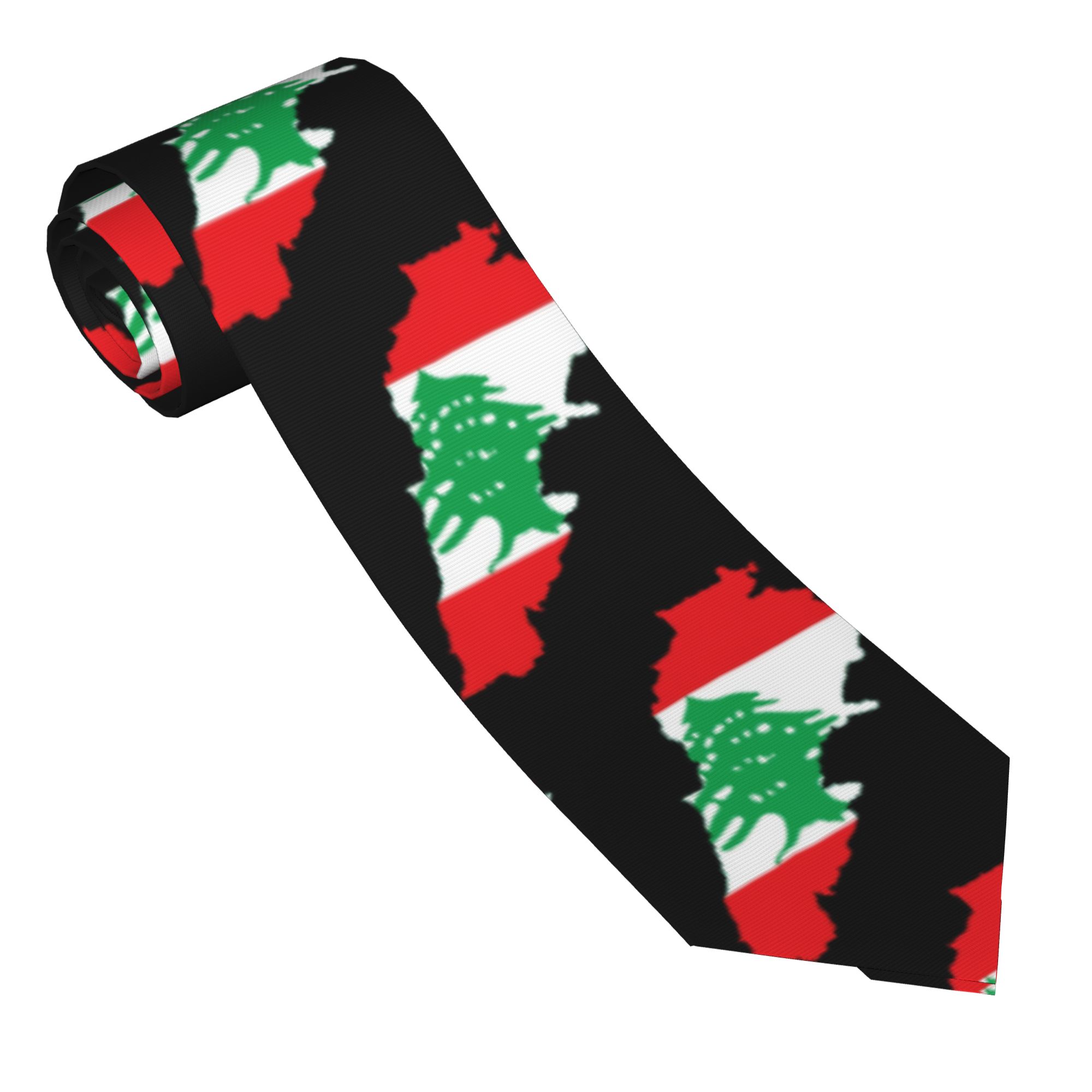 Men Accessories Lebanon - Cravate personnalisée avec carte du drapeau