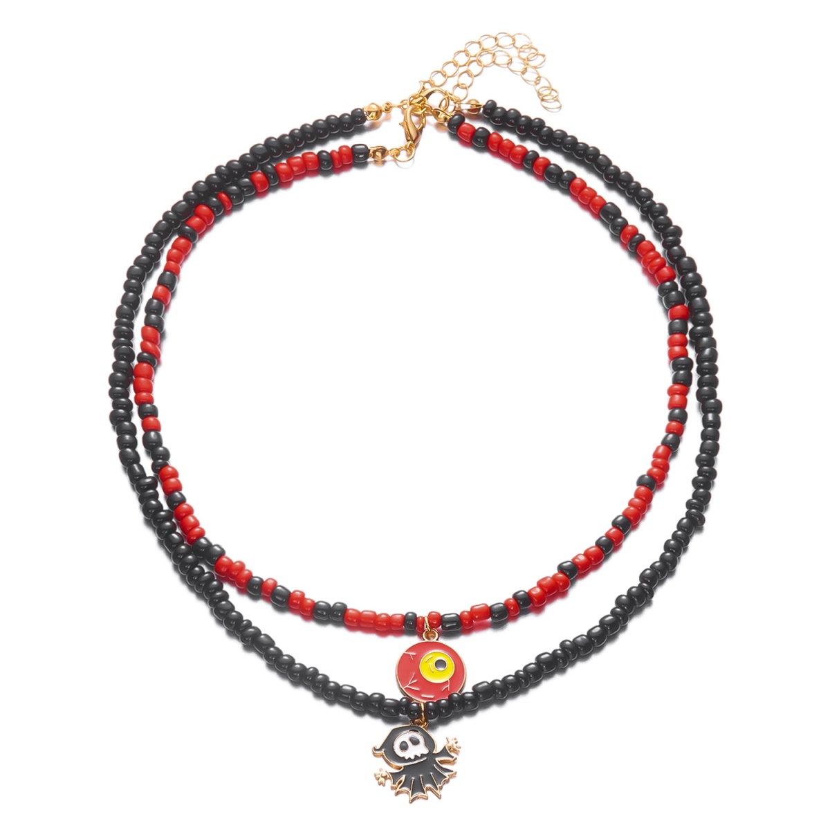 Men Accessories Evil Eye - Collier pendentif Double couche mauvais œil,