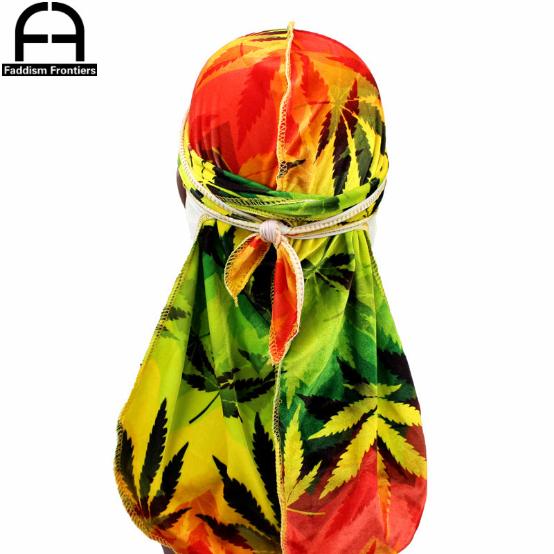 Men'S Accessories Premium - DuRag-Turban en velours imprimé feuilles pour