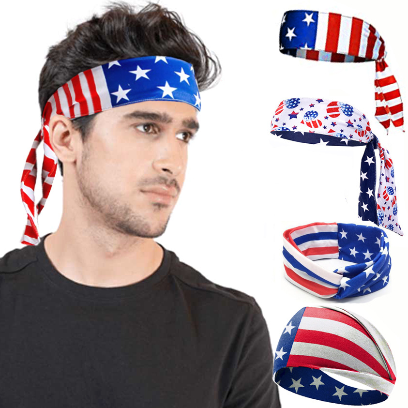 Men'S Yoga Accessories - Bandeau de cheveux avec drapeau américain