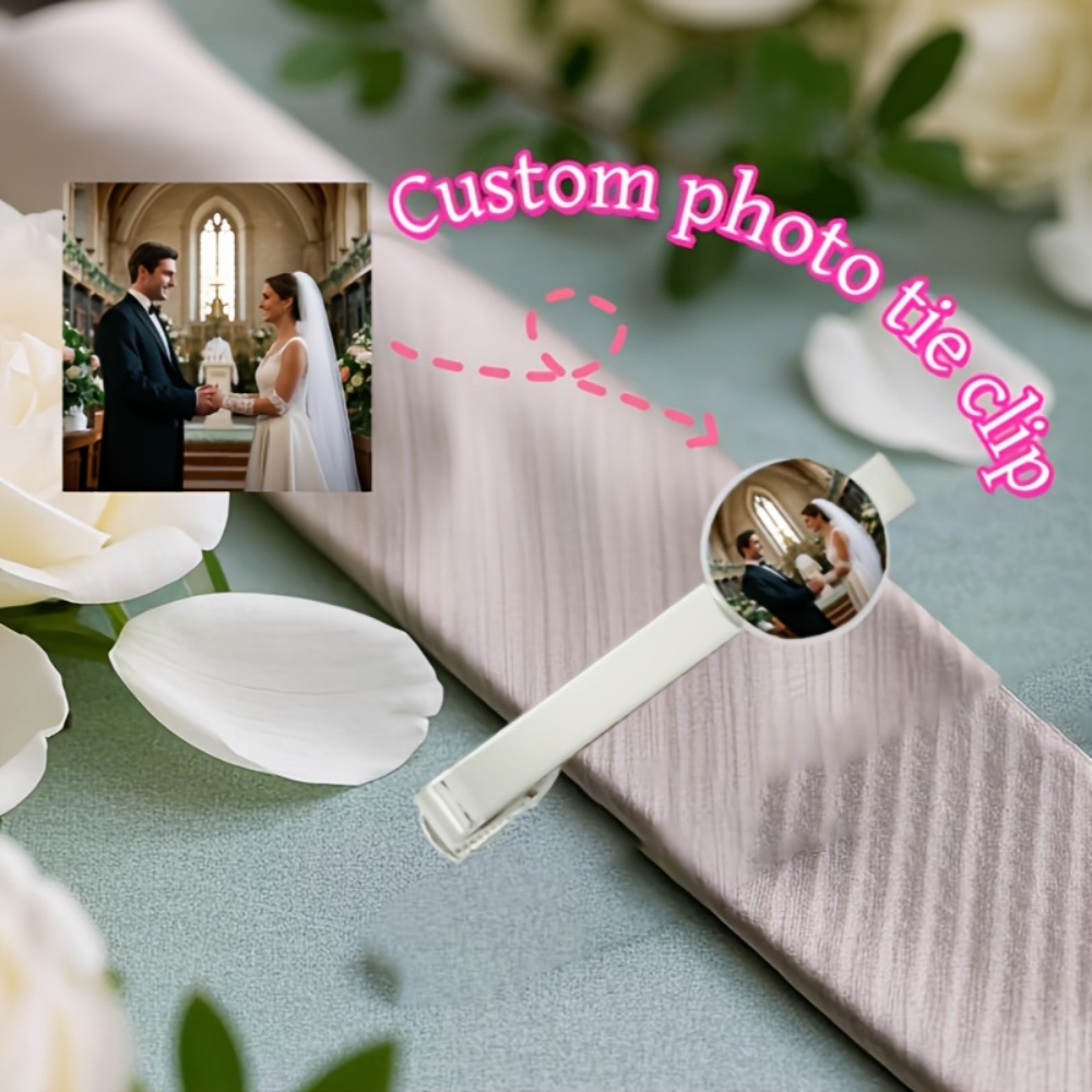 Men Accessories Wedding - Pince à cravate personnalisée avec photo