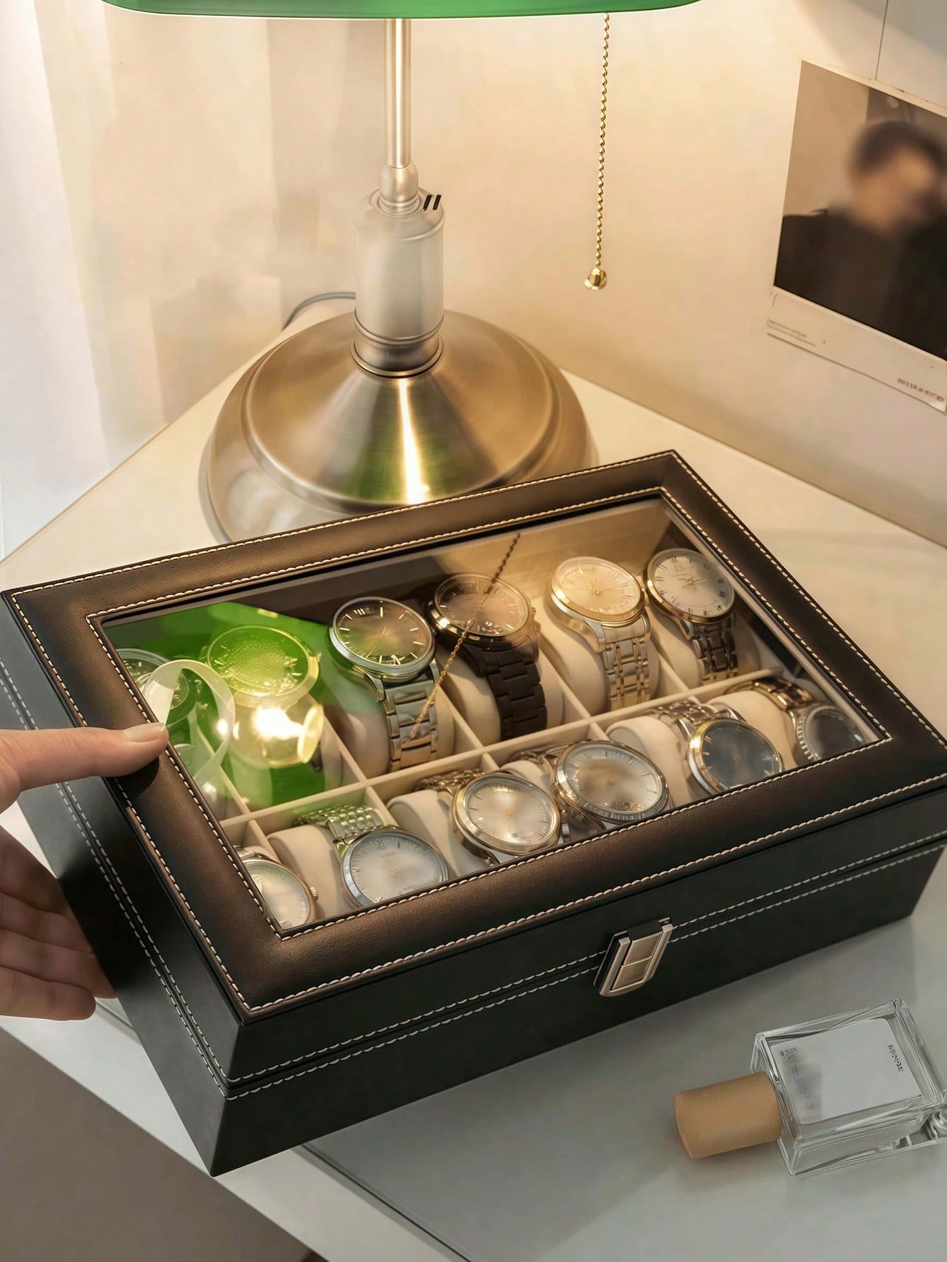 Boîte à montres en cuir avec s - Men'S Accessories Drawer Organizer avis et prix