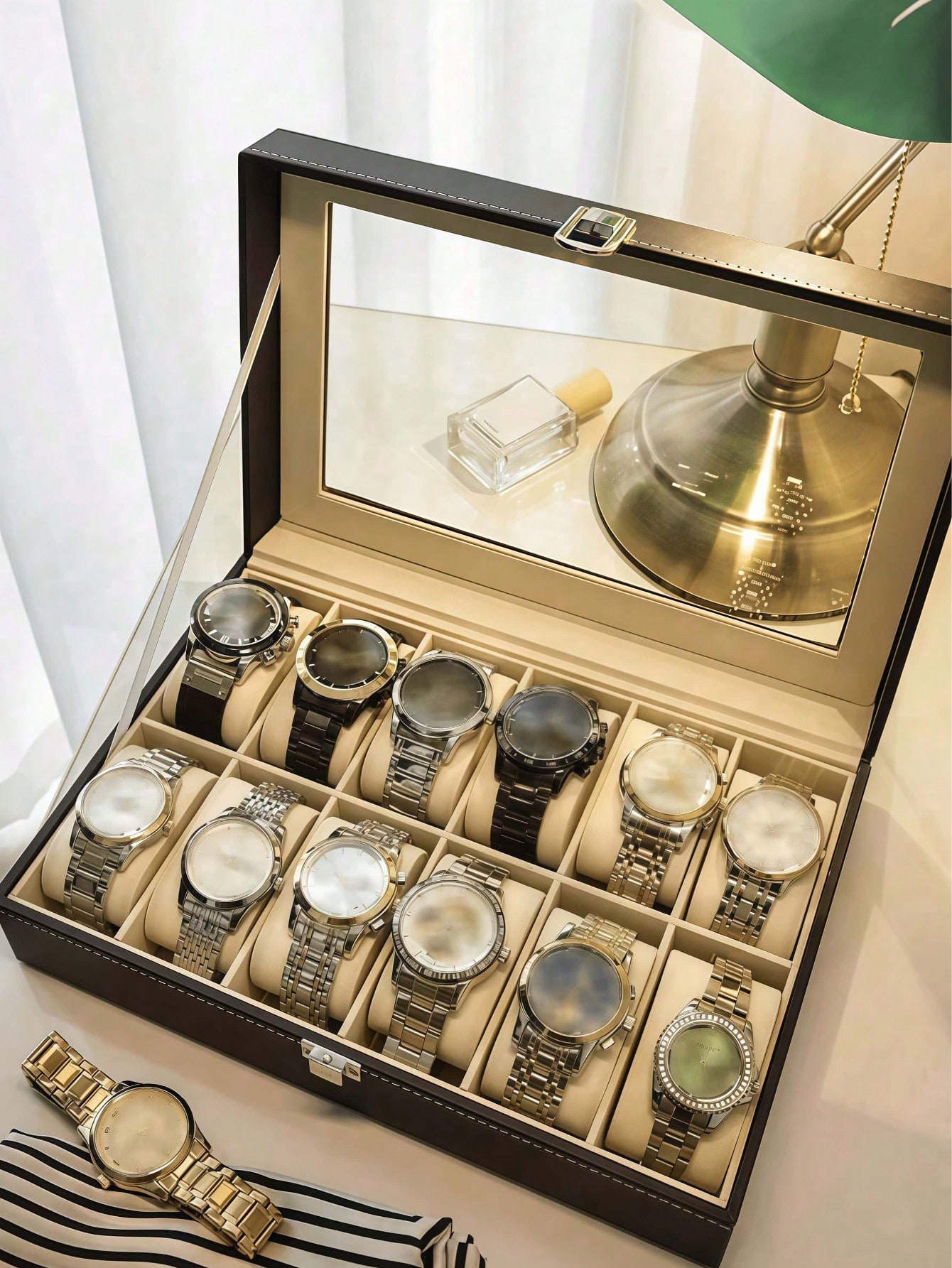 Boîte à montres en cuir avec s - Men'S Accessories Drawer Organizer avis et prix