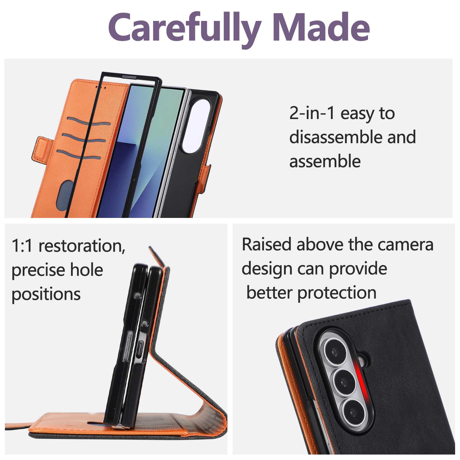 Étui portefeuille rétro en cui - Phone Wallet Combo avis et prix